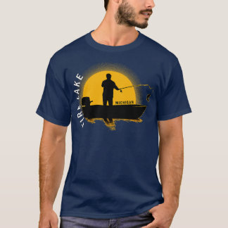 Fire Lake Fischen Michigan Sunrise T-Shirt