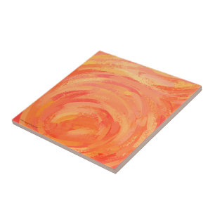 Fire Lake Orange Swirl Fliese