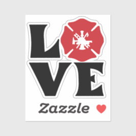 FIRE-LIEBE mit Malteser Kreuz und Scramble Aufkleber