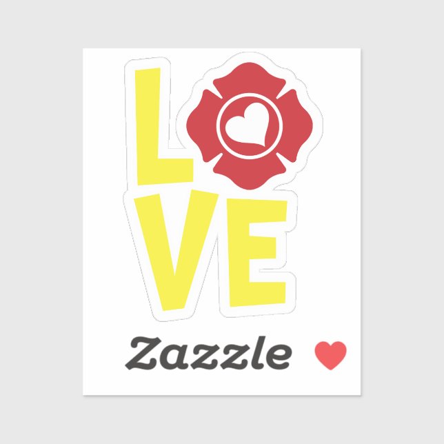 FIRE-LIEBE mit maltesischem Kreuz und Herz [FL12] Aufkleber (Blatt)