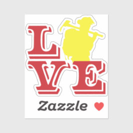 FIRE-LIEBE mit Wildland-Feuerwehrmann [FL13] Aufkleber