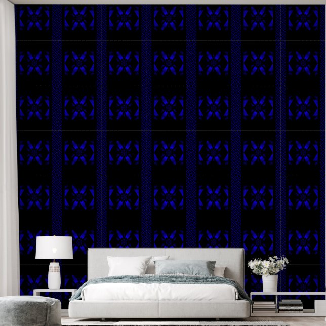 Fire Lotus Midnight Blue 2 Tapete (Schlafzimmer)