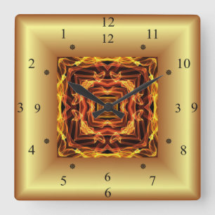 Fire Maze ~ Time Machine ~ Out Of The Crucible ~  Quadratische Wanduhr