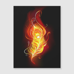 Fire Peacock Feather Magneteinladung