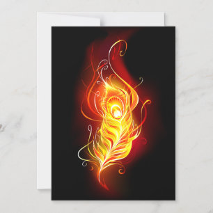 Fire Peacock Feather Magneteinladung