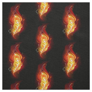 Fire Peacock Feather Stoff