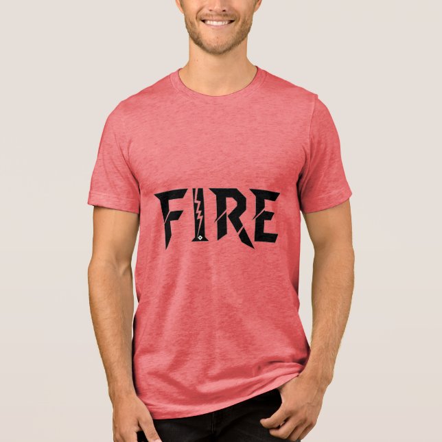 FIRE – Power Word Typography T-Shirt Tri-Blend Shirt (Vorderseite)