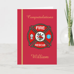 Fire Rescue EMT Custom Birthday Card Karte