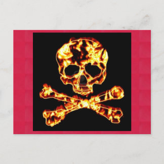 fire skull AND CROSSBONES Postkarte
