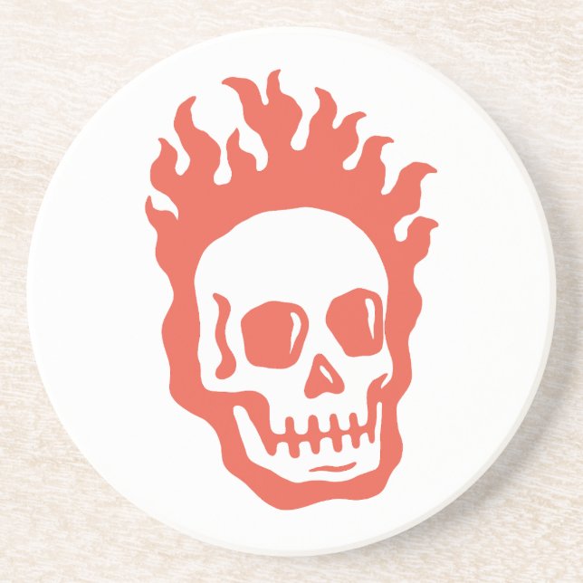 Fire Skull Getränkeuntersetzer (Vorne)