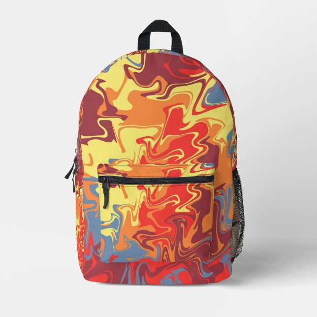 Fire Swirl Art Bedruckter Rucksack (Vorderseite)