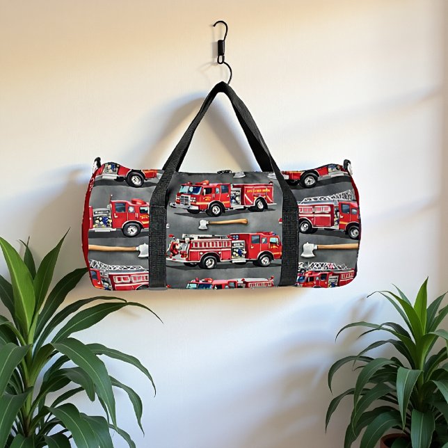 Fire Truck Axe Pattern Personalized Duffle Bag (Von Creator hochgeladen)