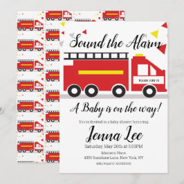 Fire Truck Baby Shower Confetti Einladung