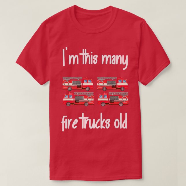 Fire Truck Birthday 4 Years Old 4th Birthday Firef T-Shirt (Design vorne)