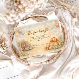 Fire Truck Firefighter Diapper Raffle Begleitkarte