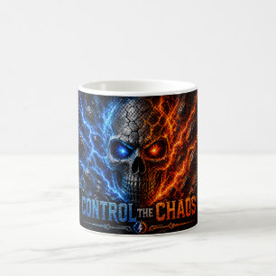 Fire vs Ice Skull 3D-Shirt – Kaffeetasse