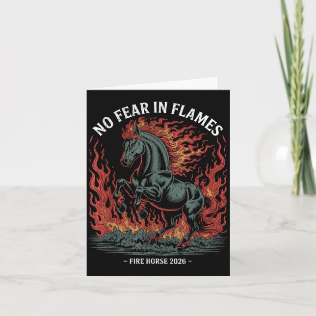 Fire Year Of The Horse – Chinese Zodiac New Year 2 Karte (Vorderseite)