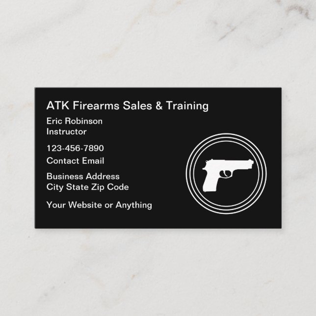 Firearms Range And Safety Training Visitenkarte (Vorderseite)