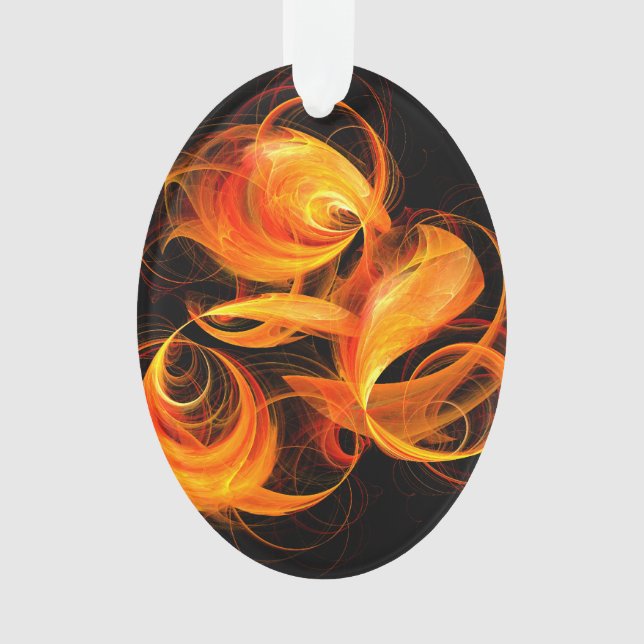Fireball Abstrakt Art Acrylic Oval Ornament (Vorderseite)