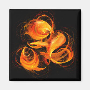 Fireball Abstrakt Art Square Magnet