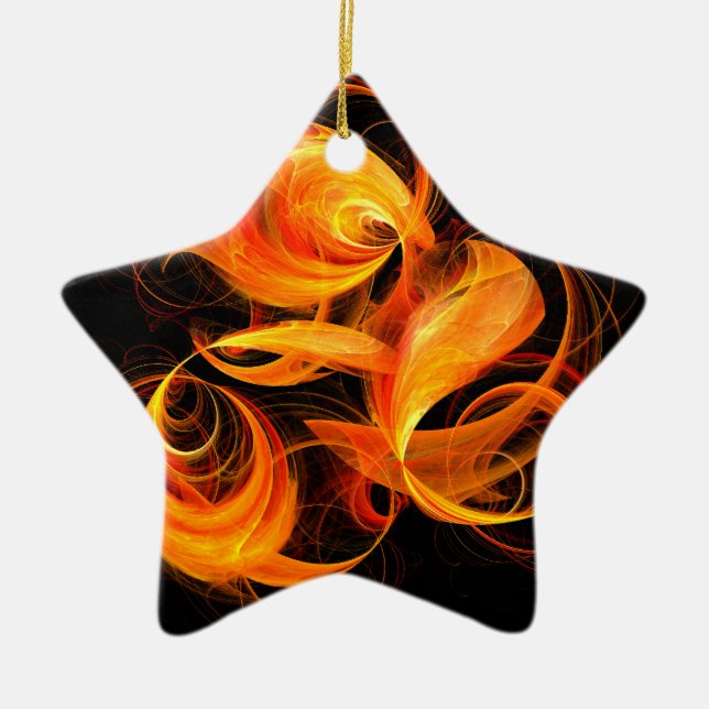 Fireball Abstrakt Art Star Ornament (Vorne)