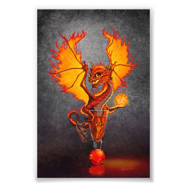 Fireball Dragon 4x6 Print Fotodruck (Vorne)
