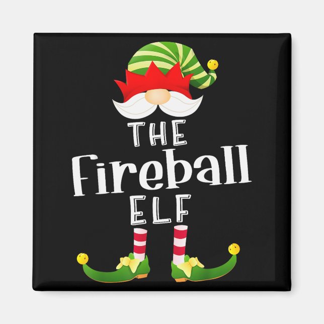 Fireball Elf Group Christmas Funny Pajama Party  Magnet (Vorne)