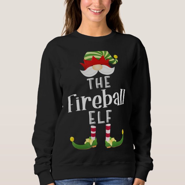 Fireball Elf Gruppe Weihnachten Funny Pajama P Y Sweatshirt (Vorderseite)