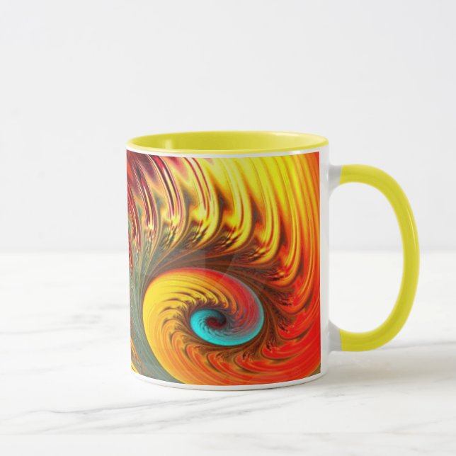 Fireball Mandelbrot Fraktal Spiral Tasse (Rechts)