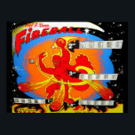Fireball Pinball Poster<br><div class="desc">Klassisches Vintages Flipper-Backglas</div>