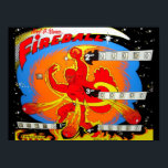 Fireball Pinball Poster<br><div class="desc">Klassisches Vintages Flipper-Backglas</div>
