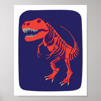 Fireball T-Rex Print Poster