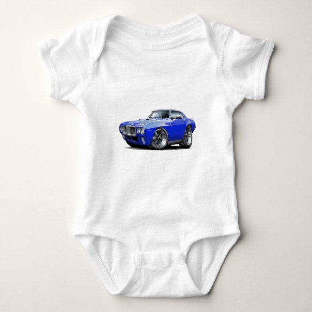 Firebird Blau-Auto 1969 Baby Strampler (Vorderseite)