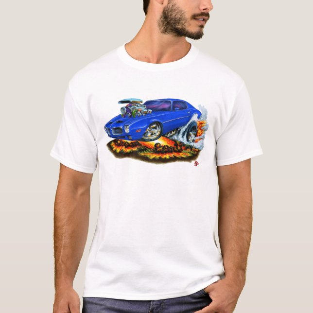Firebird Blau-Auto 1970-72 T-Shirt (Vorderseite)