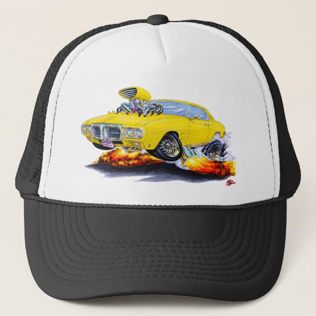 Firebird gelbes Auto 1969 Truckerkappe (Vorderseite)