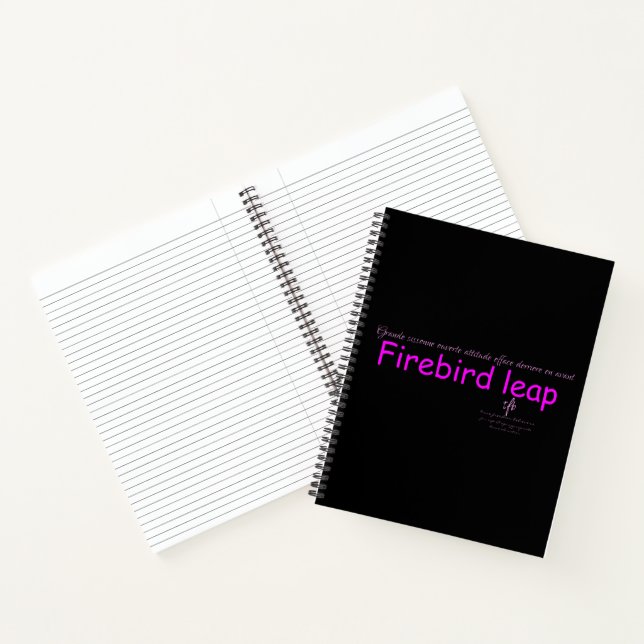 Firebird Leap Black und Pink Notizbuch (Innenseite)
