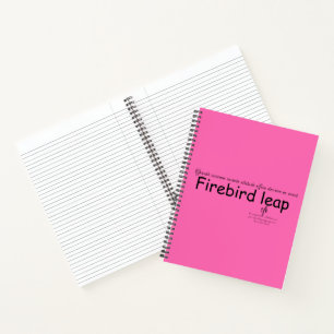 Firebird Leap Hot Pink und Black Notizbuch