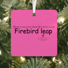 Firebird Leap Hot Pink und Black Sq. Ornament Aus Metall