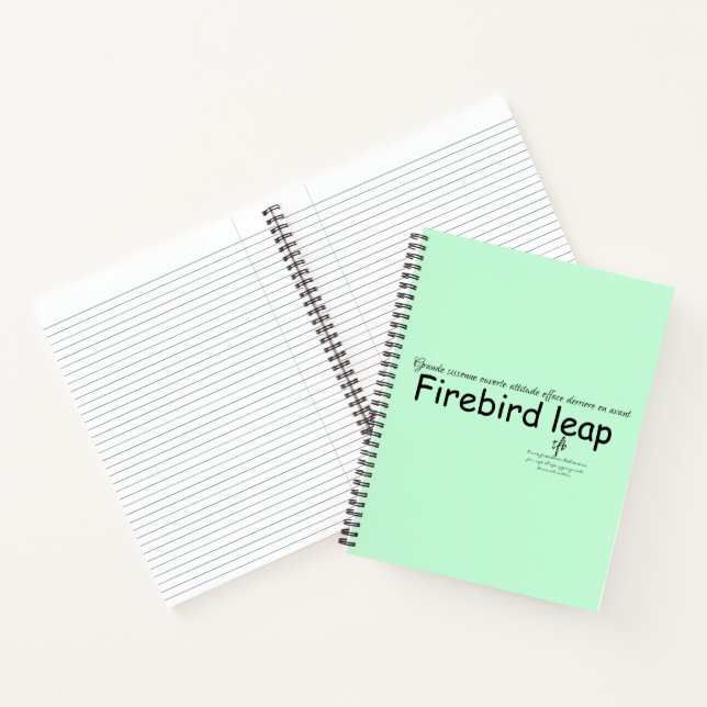 Firebird Leap Minze Grün und Schwarz Notizbuch (Innenseite)