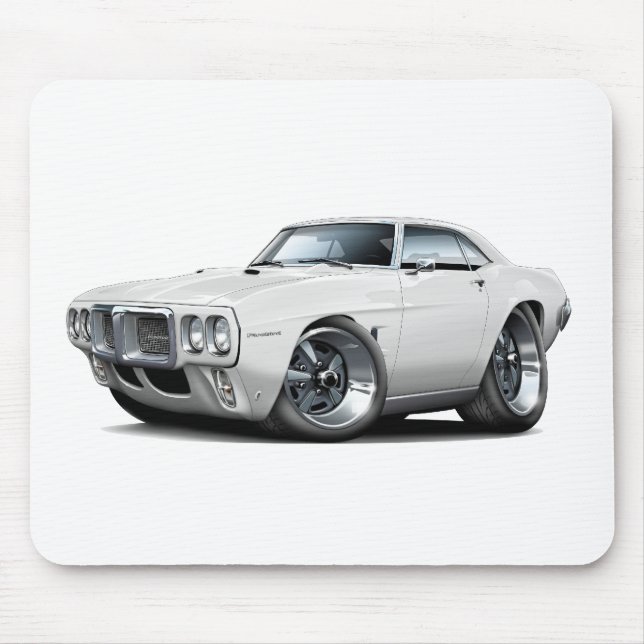 Firebird Weiß-Auto 1969 Mousepad (Vorne)