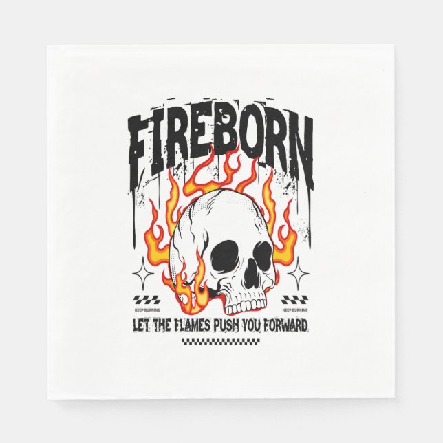 Fireborn Skull Urban Streetwear Serviette (Vorderseite)