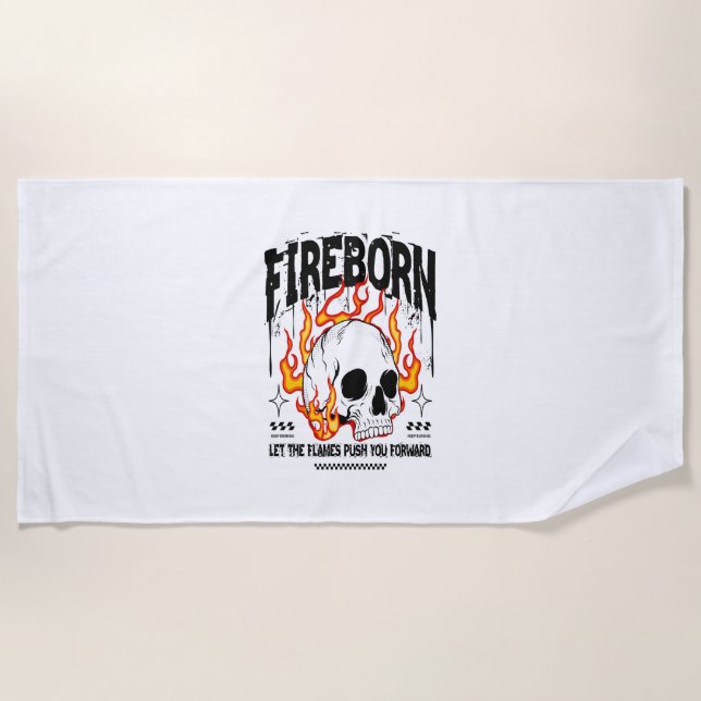 Fireborn Skull Urban Streetwear Strandtuch (Vorderseite)