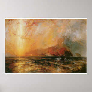 Firecely die rote Sonne, die 1875-76 absteigt Poster