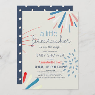 Firecracker 4. Juli Fireworks Baby Shower Einladung