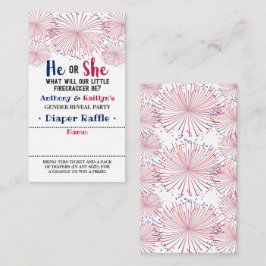 Firecracker 4. Juli Gender Reveal Party Begleitkarte