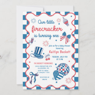 Firecracker auf dem 4. Juli Babydusche Einladung