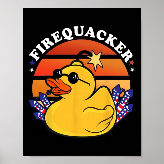 Firecracker Ente 4. Juli Patriotic Day Usa Fla Poster (Vorne)