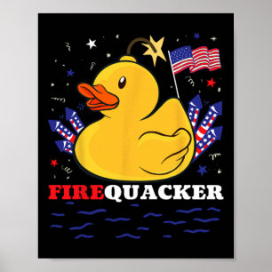 Firecracker Ente 4. Juli Patriotic Day Usa Fla Poster