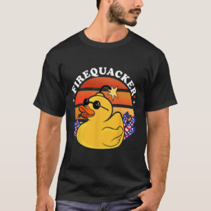 Firecracker Ente 4. Juli Patriotic Day Usa Fla T-Shirt