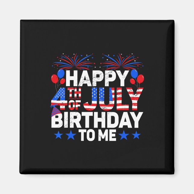 Firecracker Fireworks US Flag Happy 4. Juli B Magnet (Vorne)